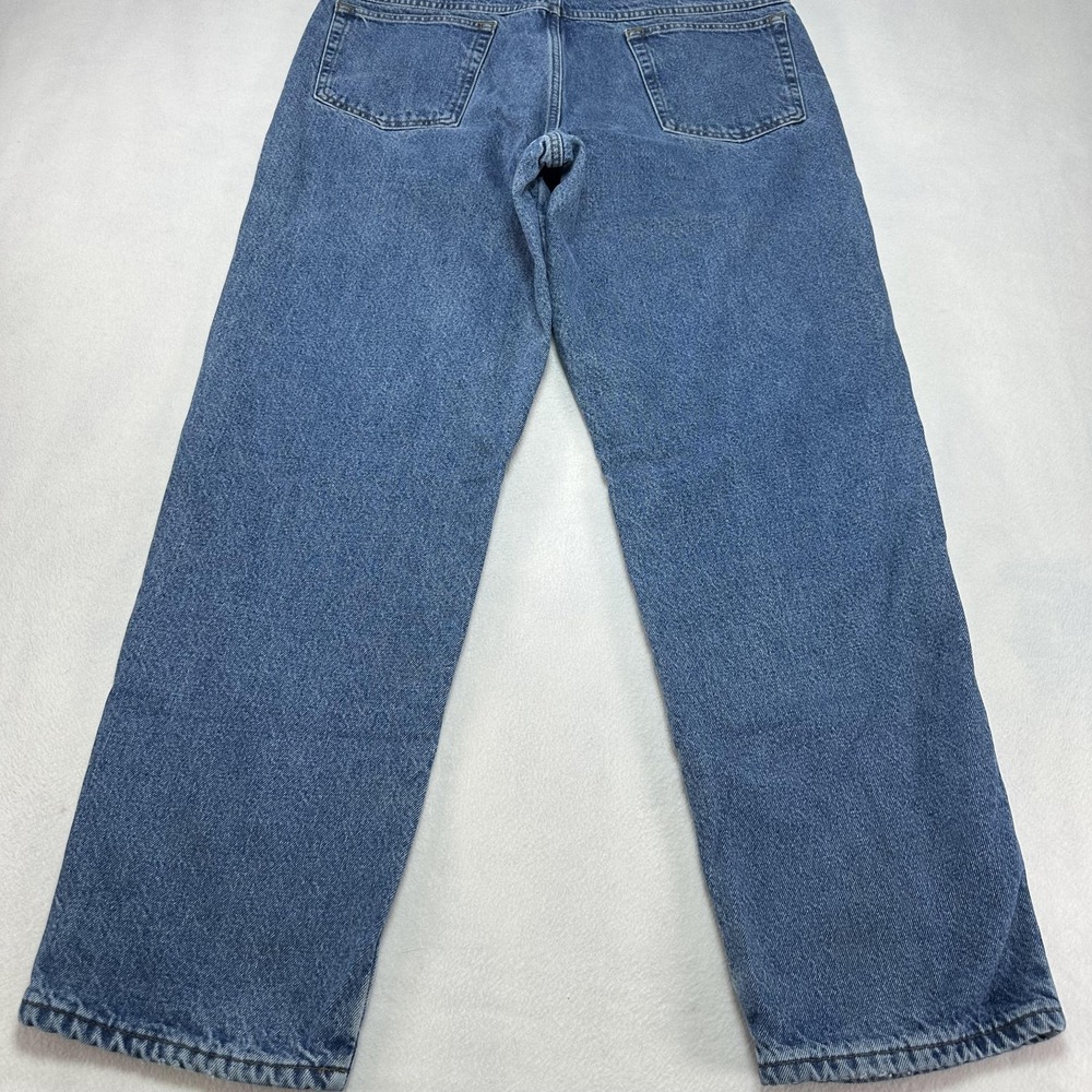 L.L. Bean Double L Jeans Mens 38x32 Blue Classic Fit Flannel Lined Denim heavy - Picture 8 of 11